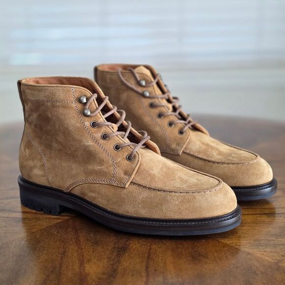 Polo Ralph Lauren MI Lug Lace Apron Boots Italian Suede Men's 11 Ankle Height - Picture 4 of 15